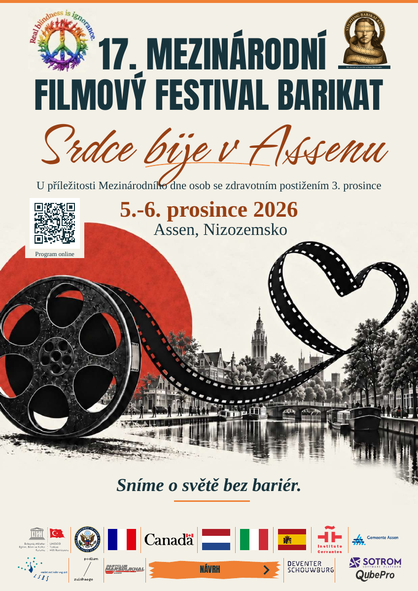 17. Mezinárodní filmový festival Barikat — čeština. 5.-6. prosince 2026. Assen, Nizozemsko. NÁVRH.