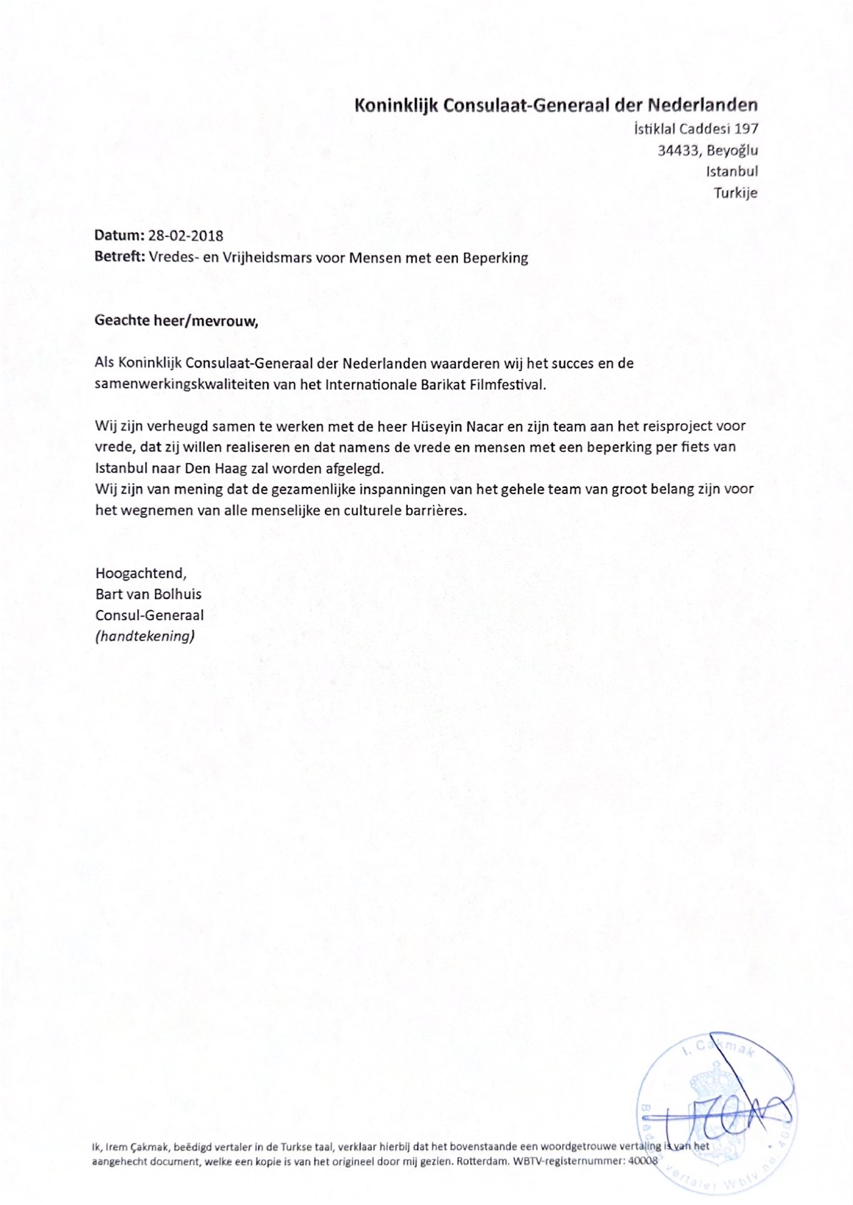 Sworn Dutch translation and original: Consulate General of the Netherlands in Istanbul