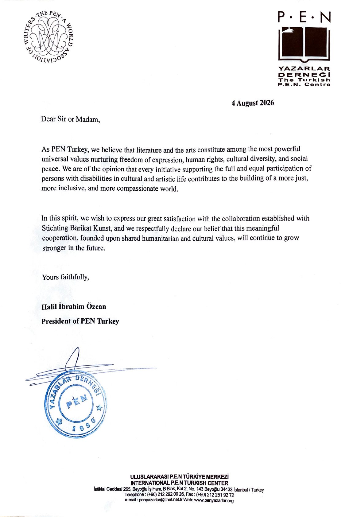 Original document: PEN Turkey